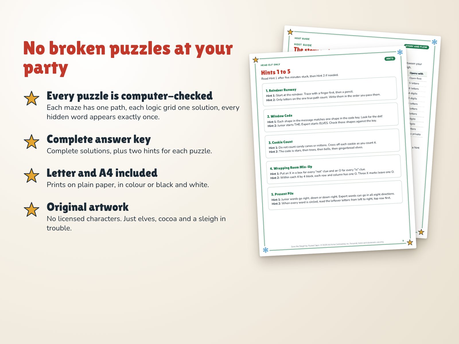 Overview of the computer checks used to verify the puzzles