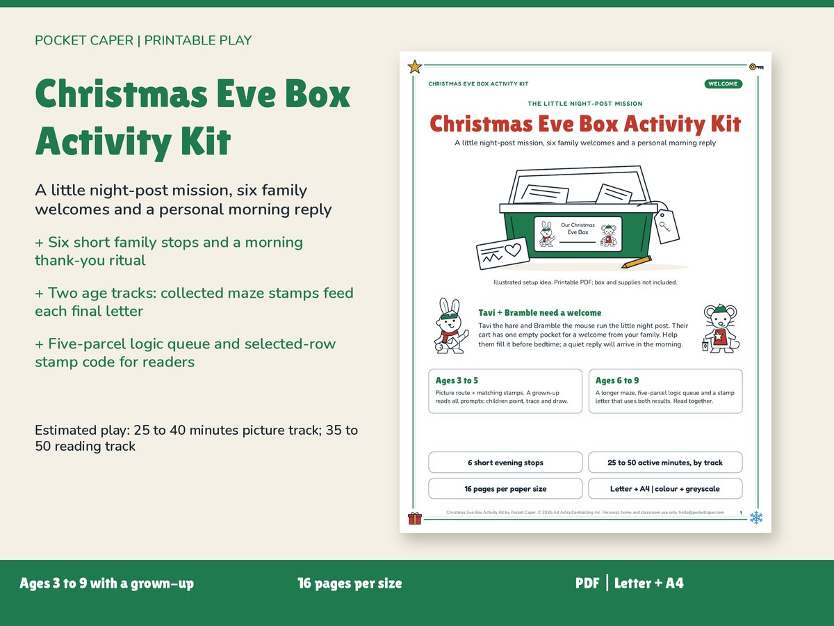 Christmas Eve Box Activity Kit: real printable pages
