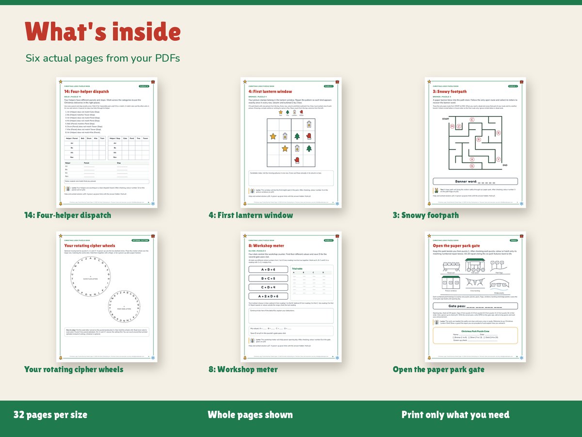Real pages included in the kit