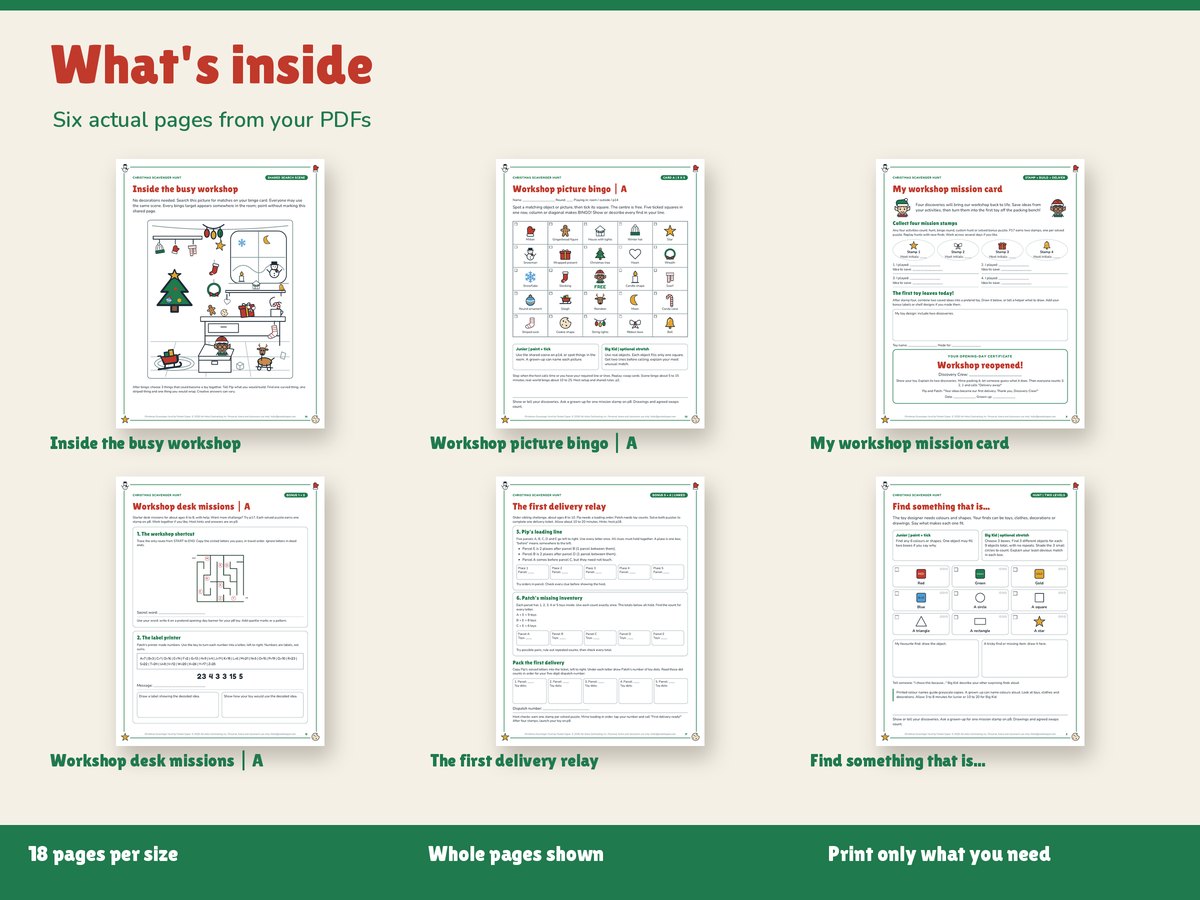 Real pages included in the kit