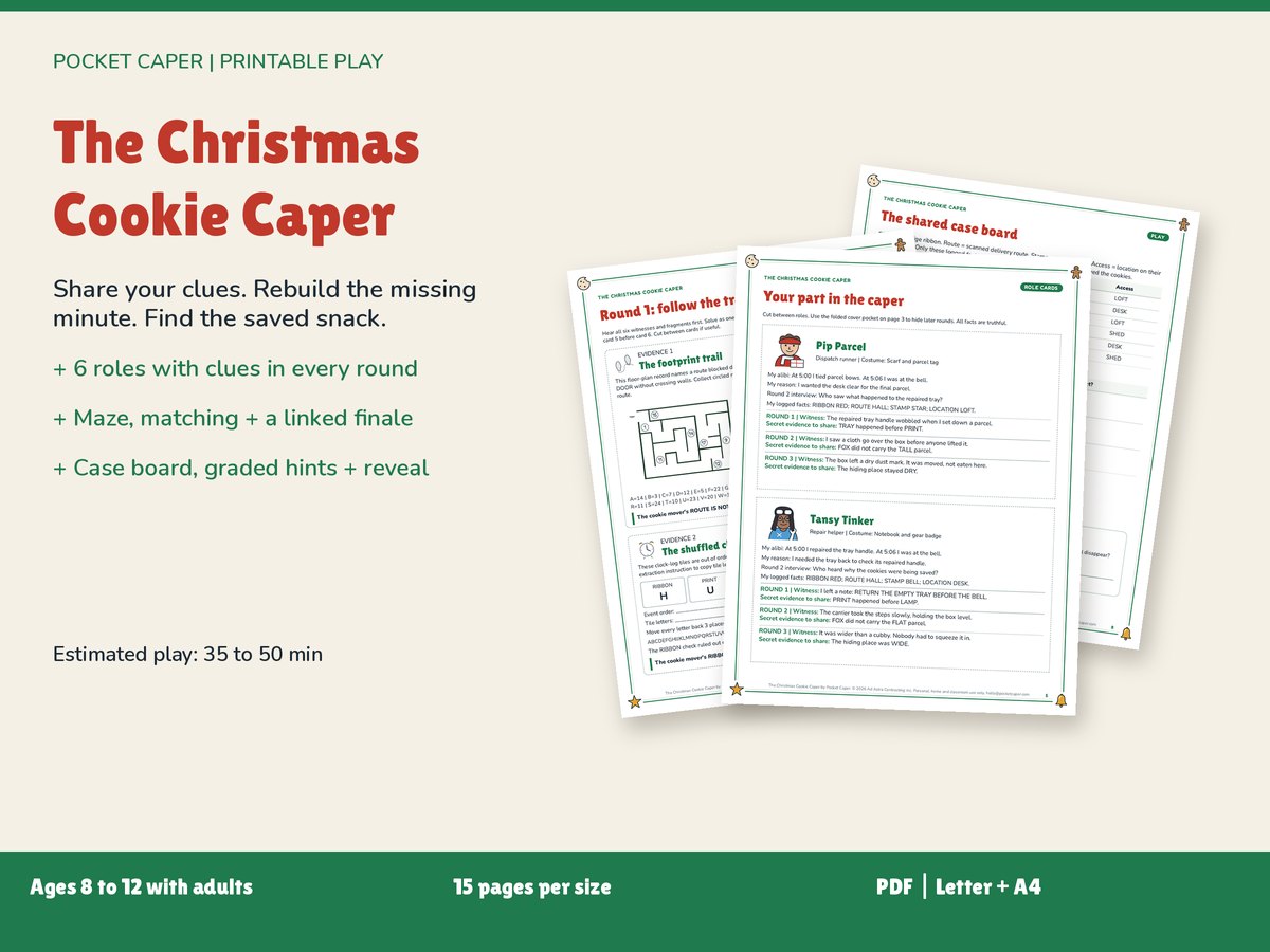 The Christmas Cookie Caper: real printable pages