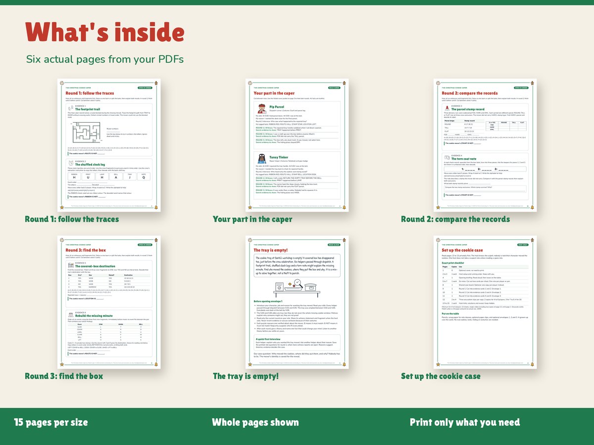 Real pages included in the kit
