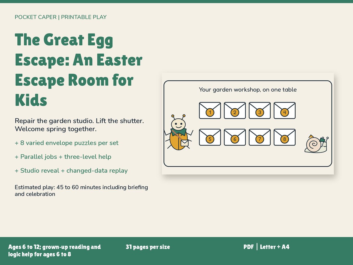 The Great Egg Escape: An Easter Escape Room for Kids: real printable pages