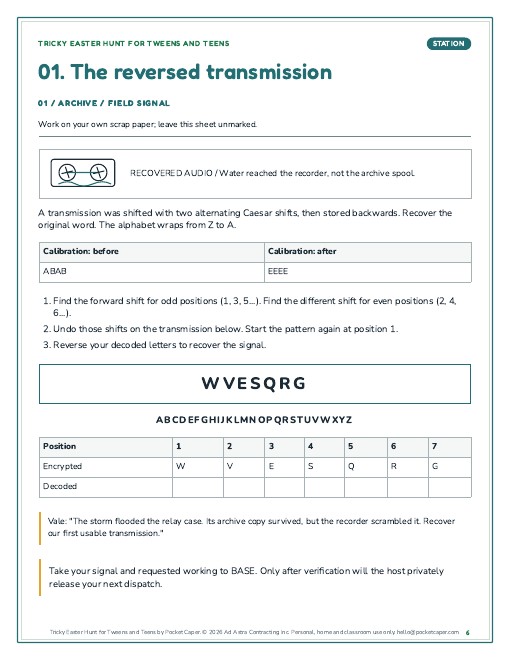 Actual printable page sample 2
