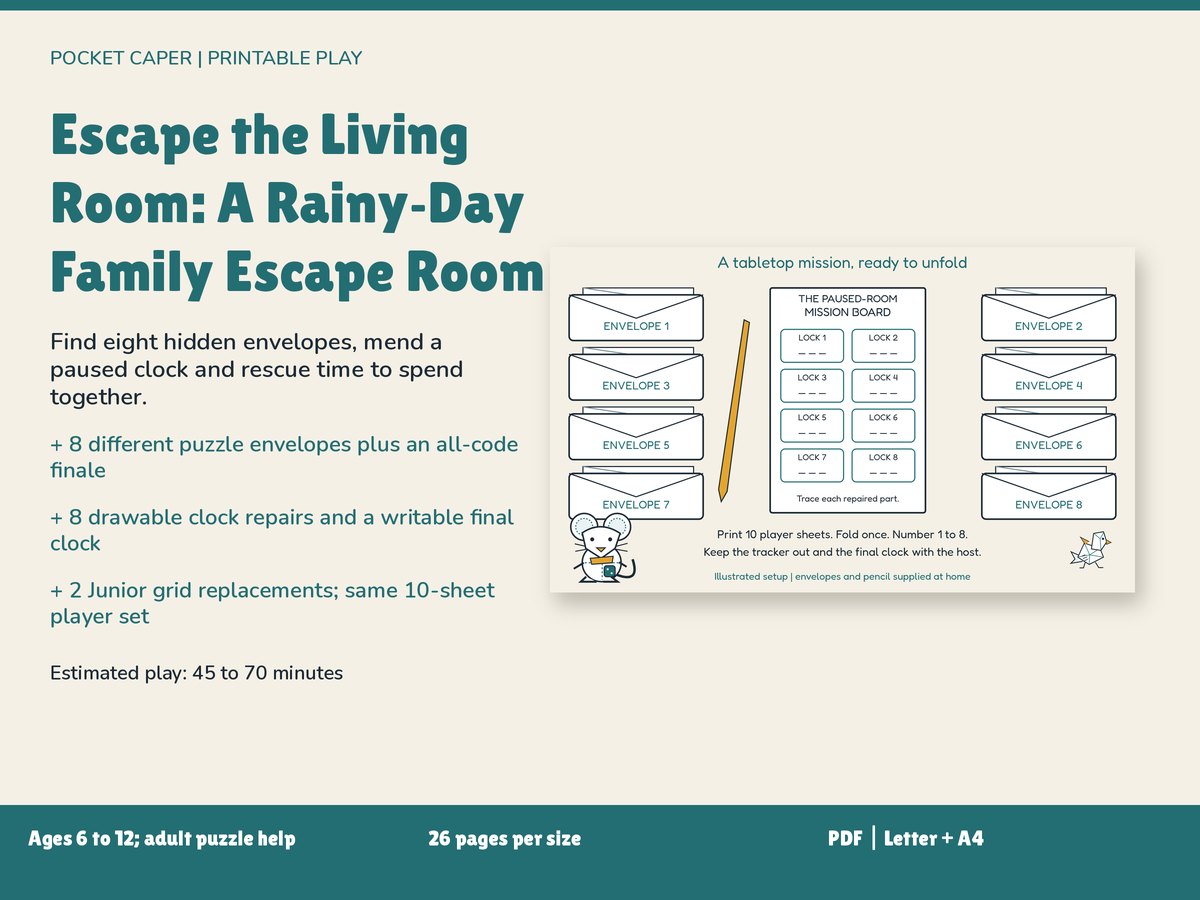 Escape the Living Room: A Rainy-Day Family Escape Room: real printable pages