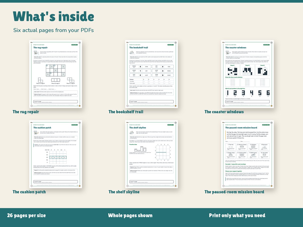 Real pages included in the kit