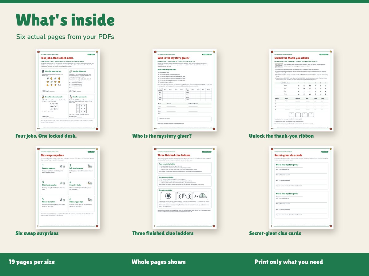 Real pages included in the kit