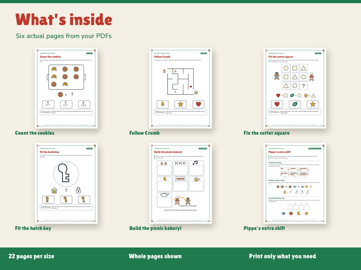Real pages included in the kit