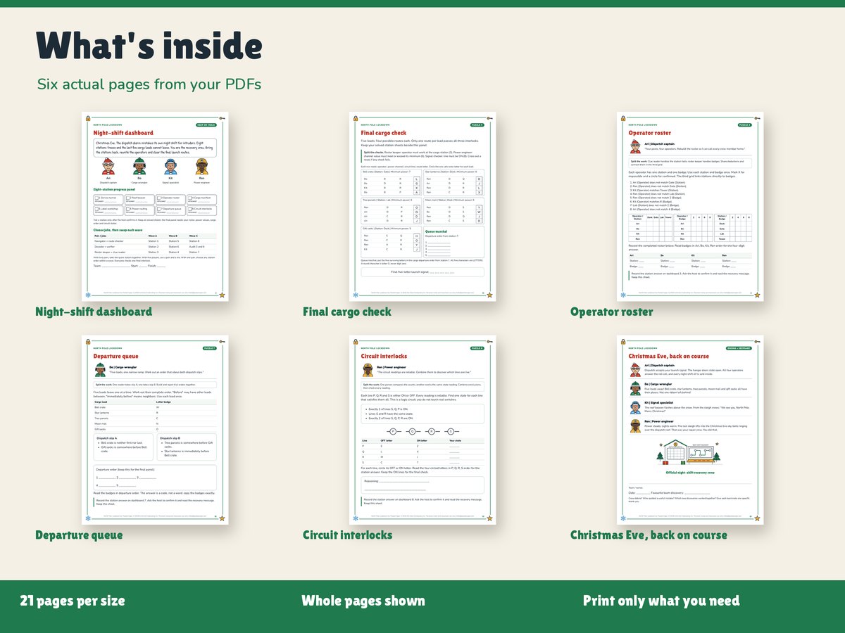 Real pages included in the kit