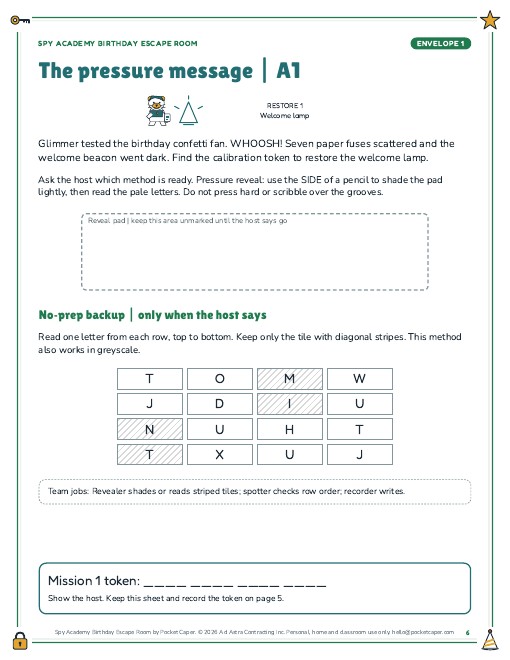 Actual printable page sample 2